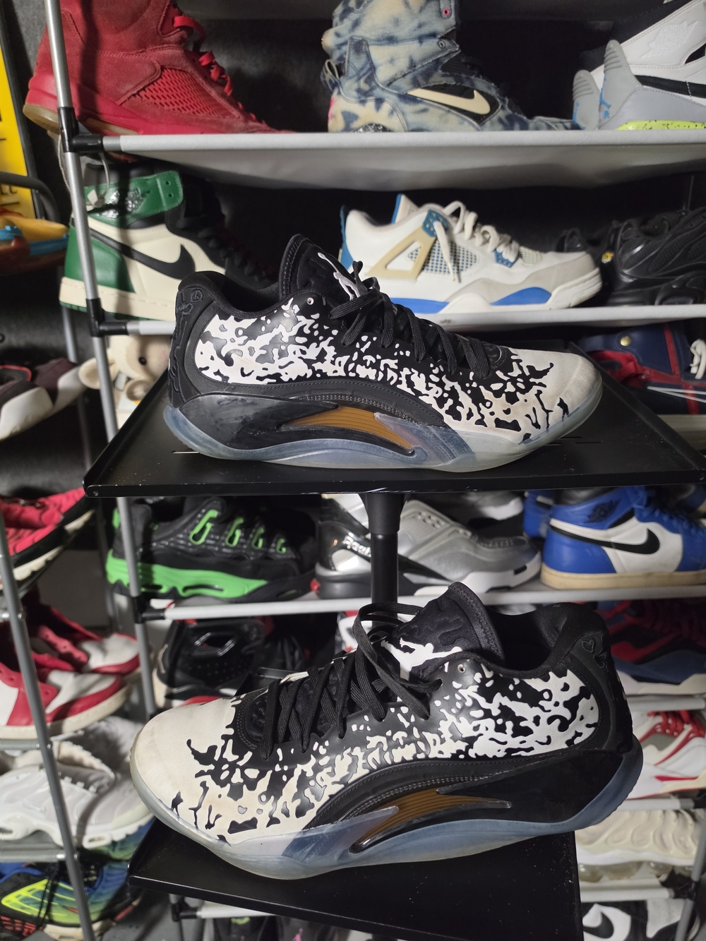 🔥 Jordan Zion 3 Men Size 12 Black & White Patterned Low-Top Basketball Sneakers